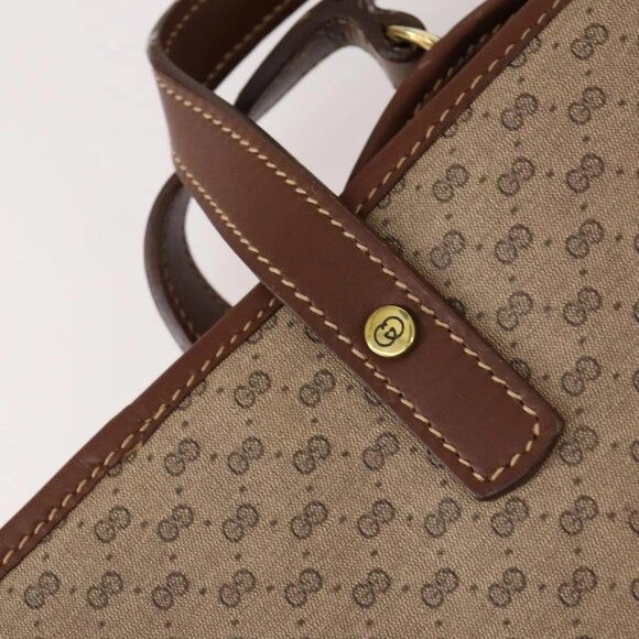 GUCCI Micro GG Supreme Garment Cover PVC Beige Gold Auth gh944 - Picture 9 of 16